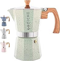 Vista 26 de GROSCHE Milano Cafetera Moka para estufa, para 9 tazas de café expreso, de 15.2 onzas, azul. Cafetera de estufa Moka, espresso italiano, greca