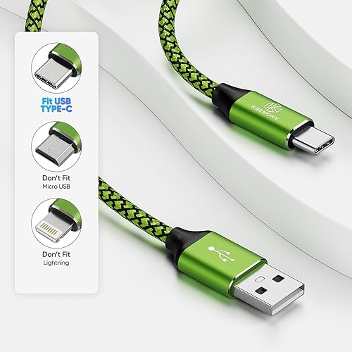 Miniatura 3 de Cable USB tipo C, paquete de 5 cables USB A a tipo C de 10 pies de largo de carga rápida tipo C, cargador de teléfono para Samsung Galaxy S10 S9 S8