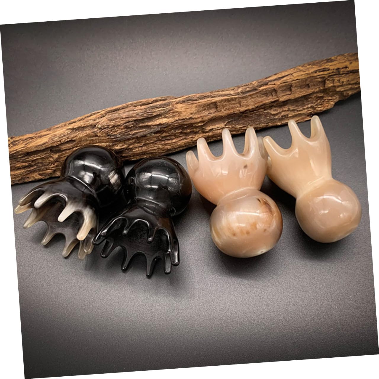 COLLBATH 2 Peines De Cuerno Hechos A Mano Para Limpiar El Cuero Cabelludo Herramienta De Masaje Para La Salud Del Cabello Y El Cuero Cabelludo.