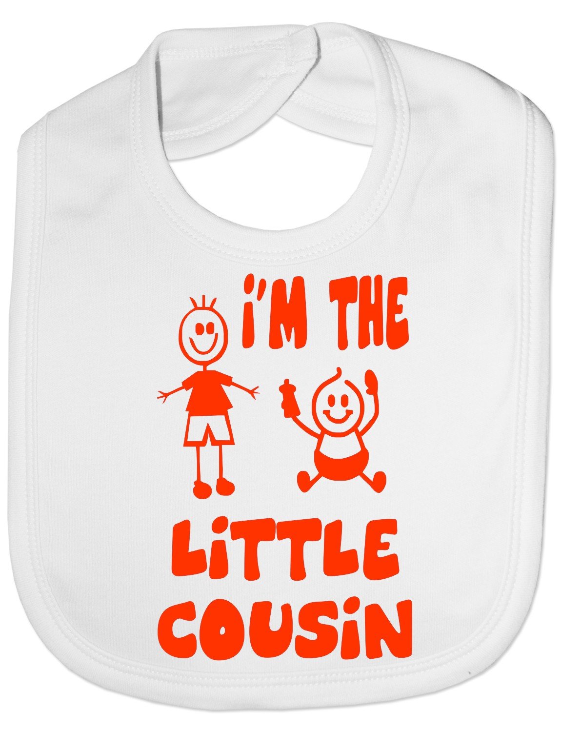 Print4u White I'm The Little Cousin Funny Baby Feeding Bib Gift