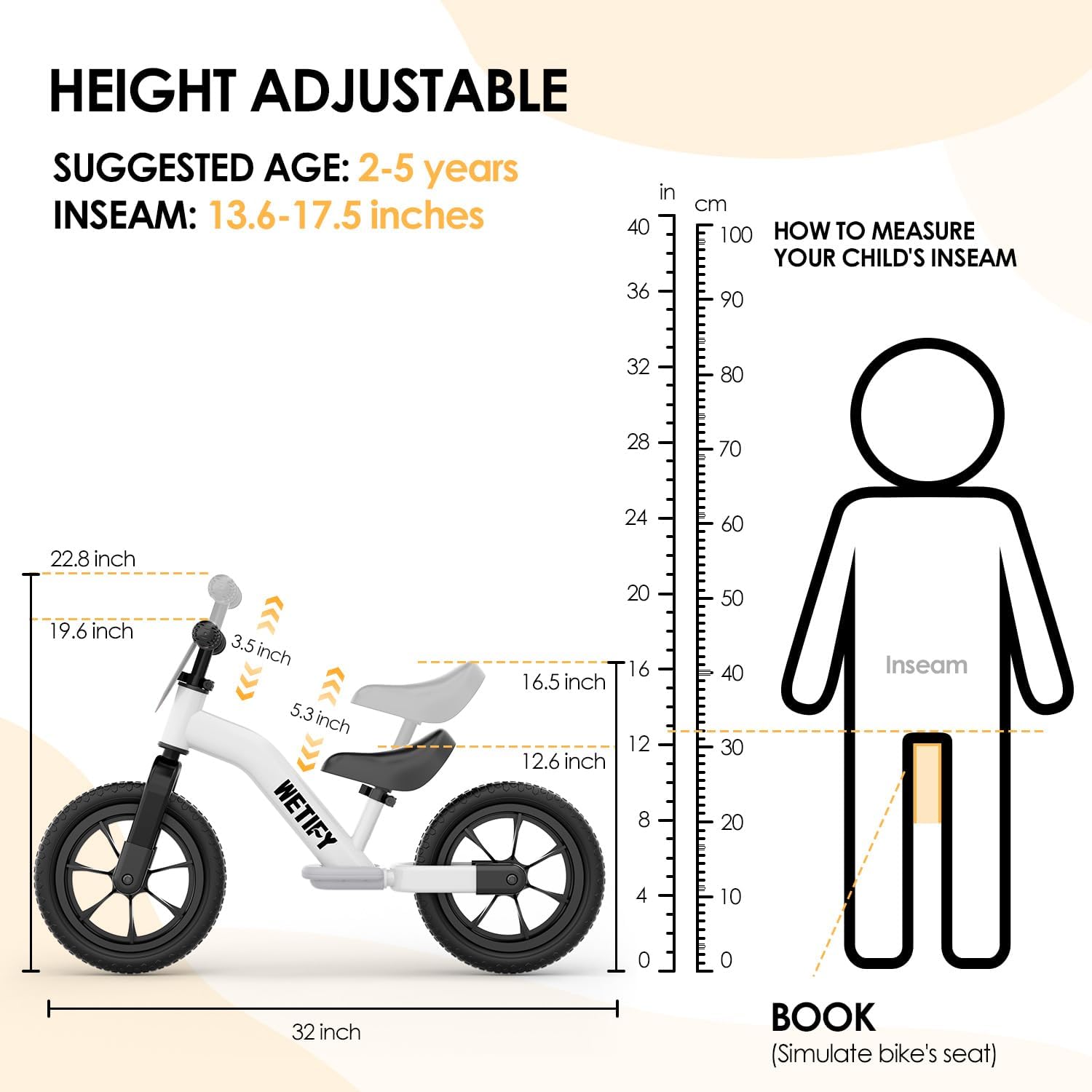 Balance Bike 2 Year Old, 2-5 Year Old Toddler Balance Bike, No Pedal Bikes with Adjustable Handlebar & Seat, 2 3 4 5 Year Old Boyds Girls Birthday Gifts Toys