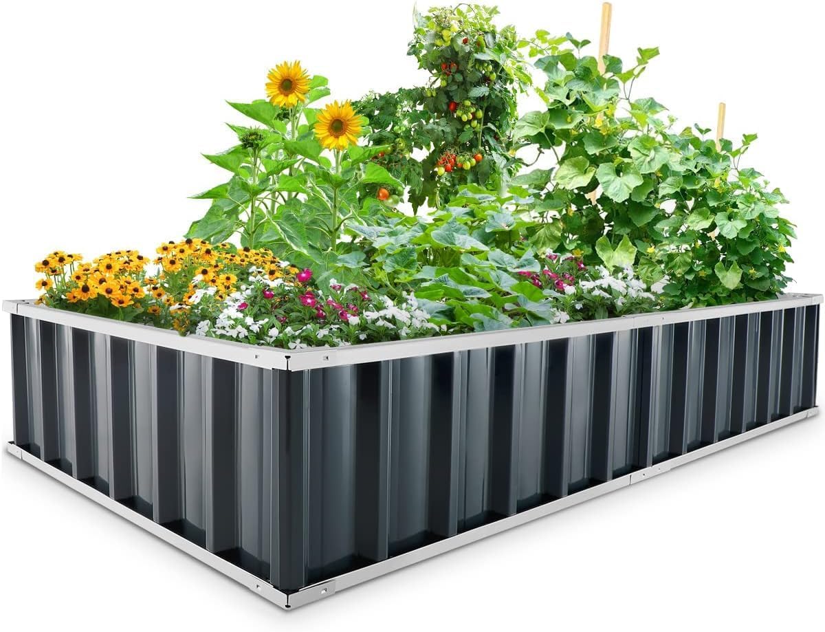 KING BIRD verzinktes Hochbeet Gemüsebeet Gartenbeet für Garten,Pflanzbeet für Outdoor