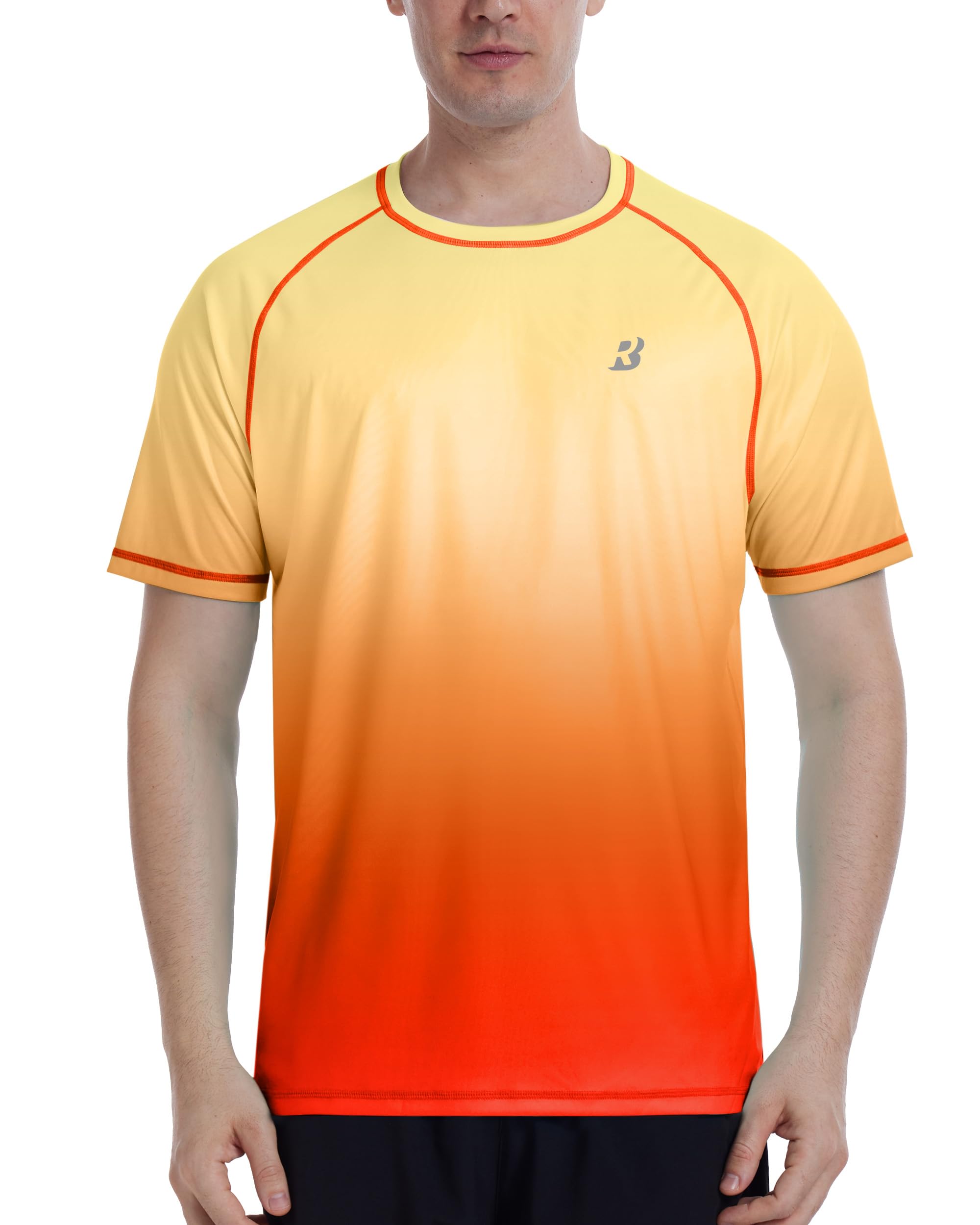 Roadbox Herren Kurzarm Rashguard, UV Schutz UPF 50+ Schnelltrocknend Bade Shirt, Atmungsaktives Outdoor Wassersport Shirt