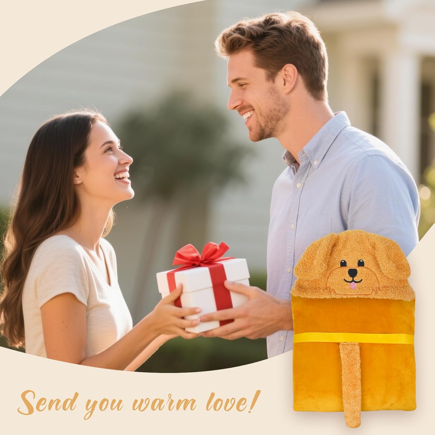 Tian Zhun Goldendoodle Gifts for Women Goldendoodle Lovers Golden Doodle Wearable Blanket Fluffy Super Soft Flannel Adult Animal Hooded Blanket for Women Mothers Day Christmas Birthday