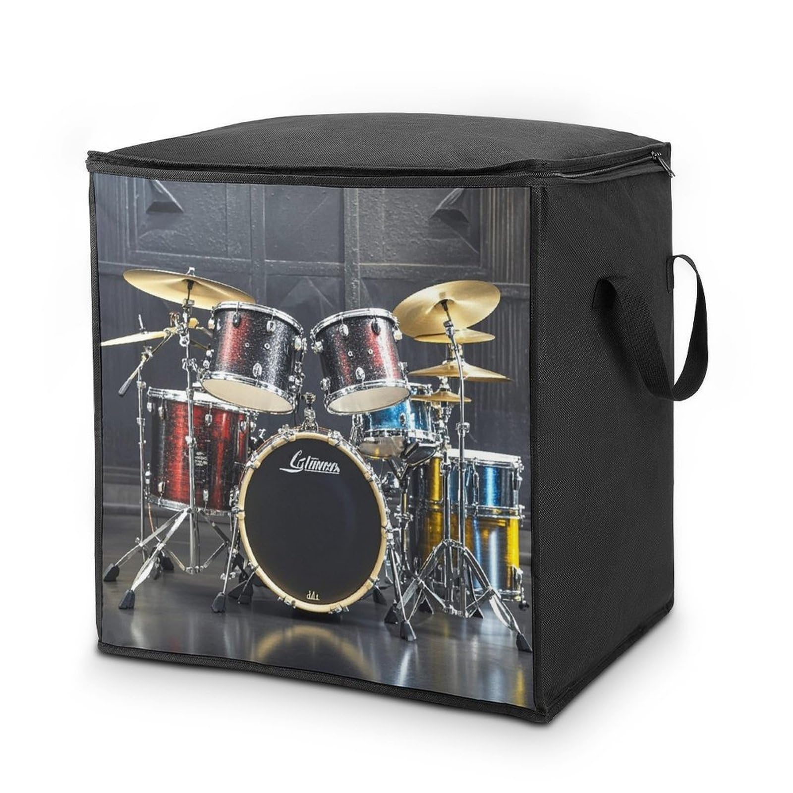 70L Cool Drum Set Storage Bag With Zipper Closet Organizers with Handle for Home Storage Organizer for Blankets Quilts Clothes Comforter Bedding And Pillows