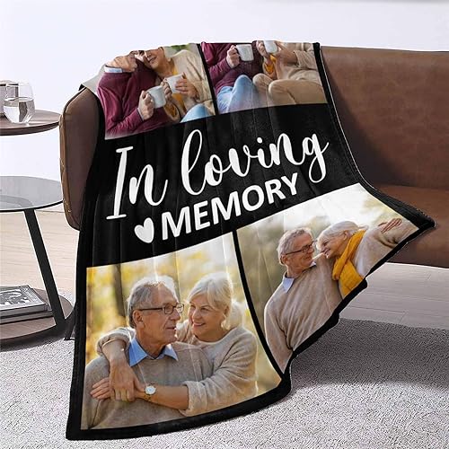 Miniatura 2 de Manta personalizada de duelo para ofrecer comodidad y apoyo para siempre en nuestros corazones. Manta de fotos personalizada