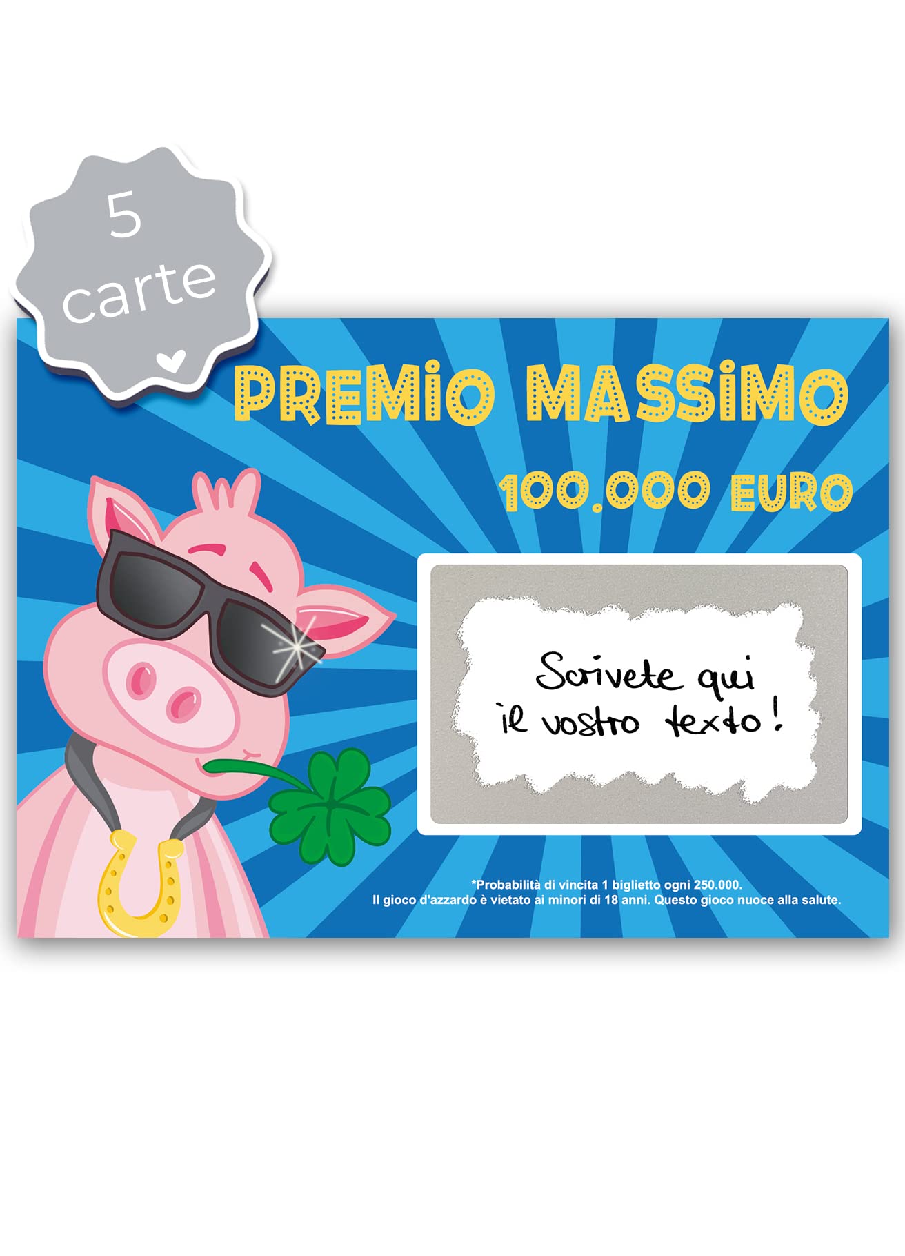 Joli Coon 5 Gratta e vinci scherzo 100.000 - Gratta e vinci personalizzato - Gratta e vinci scherzo