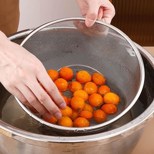 Miniatura 3 de Cesta de arroz de acero inoxidable Cesta de filtro Escurridor para el hogar Cesta de lavado conveniente Cesta de frutas de cocina Cesta de frutas de