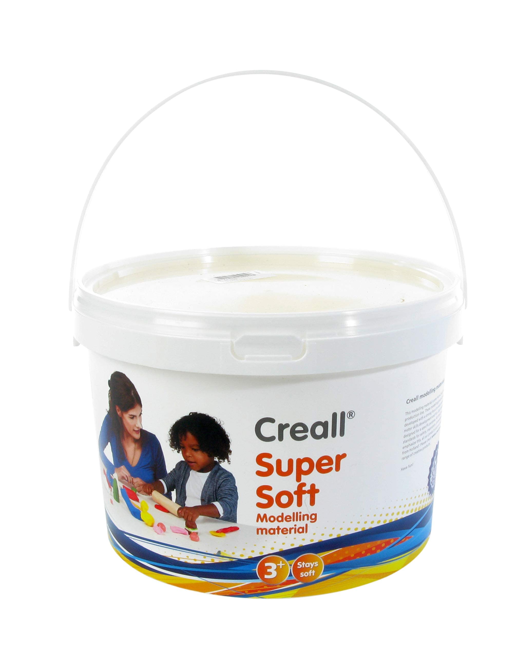 Creall Supersoft Masa Plastyczna Żółta 1750 g w Wiaderku | Supermiękka, Trwała Masa | Na Bazie Wosku, Nie Wysycha | Dla Dzieci i Dorosłych | Produkt Holenderski