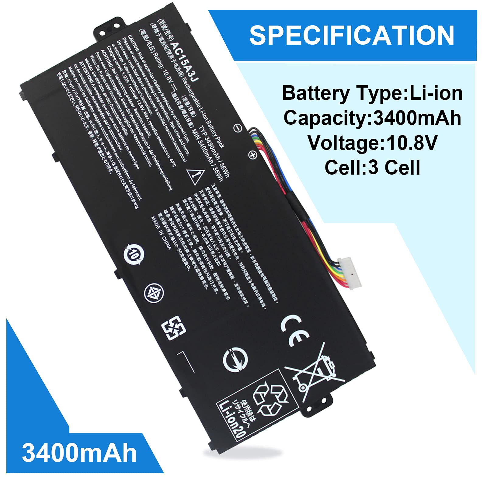 Batterie Acer Chromebook C738T 36Wh|Batterie Ordinateur