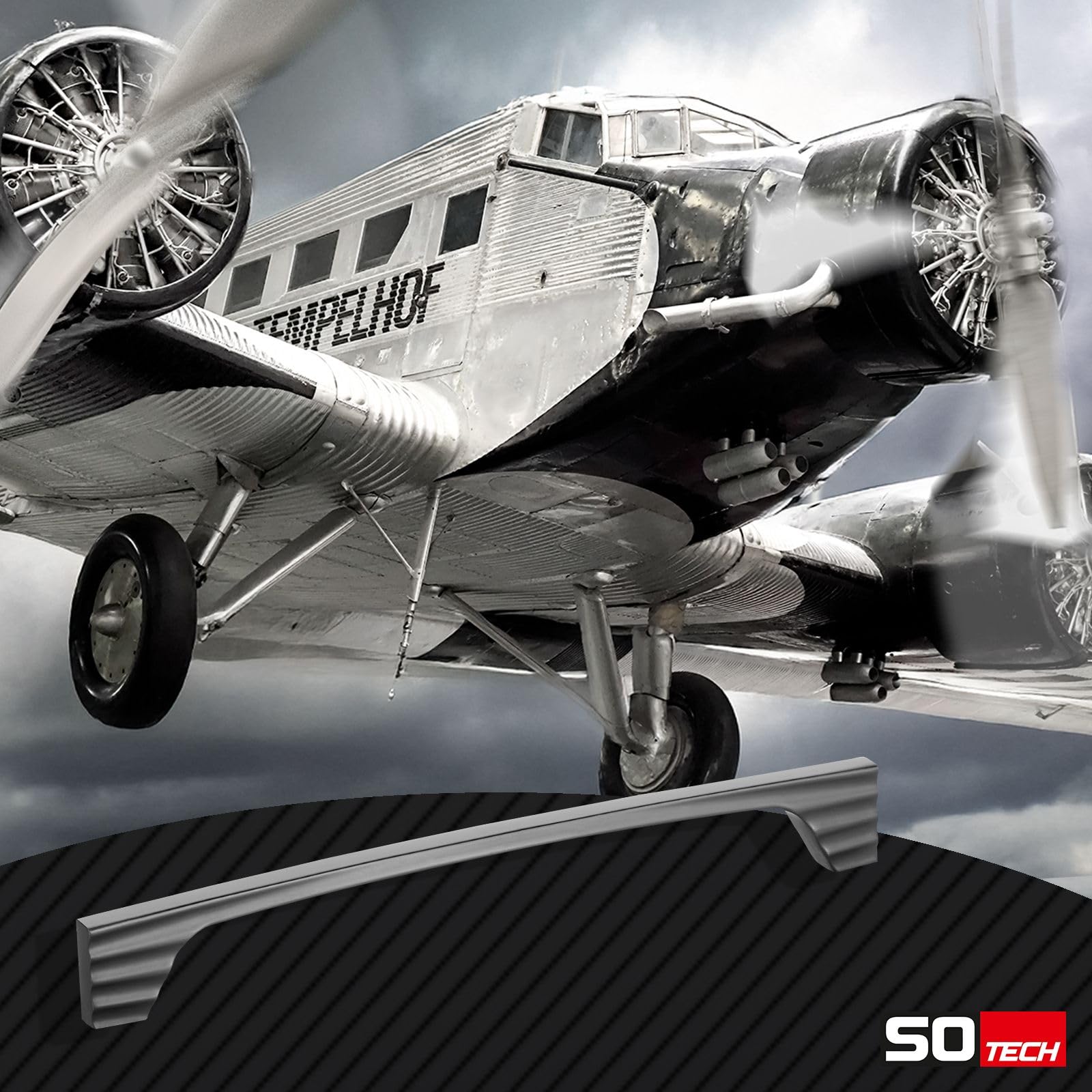 SOTECH 45 Stück Möbelgriffe Bügelgriffe WING BA 192 mm anthrazit Schubladengriffe Schrankgriffe Schranktürgriffe