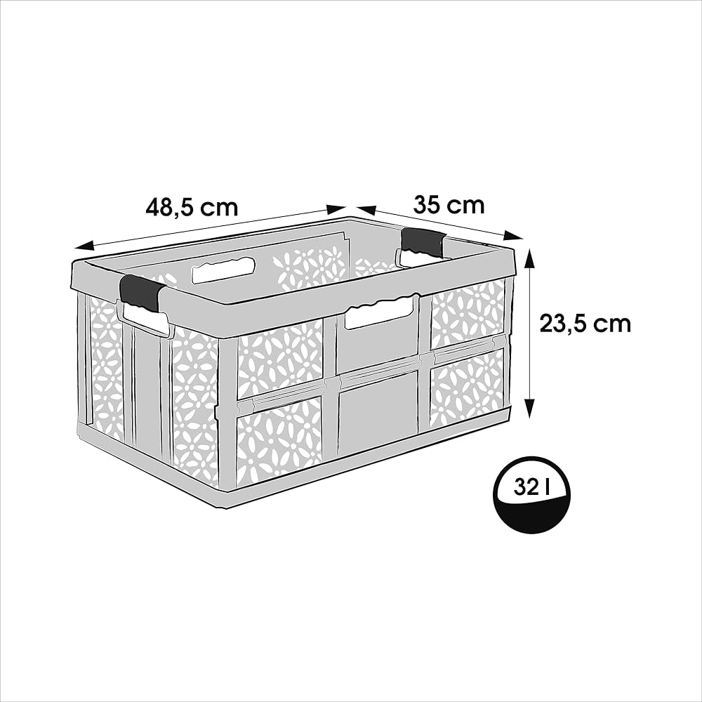 keeeper Stabilny, składany kosz z miękkimi uchwytami, 48 x