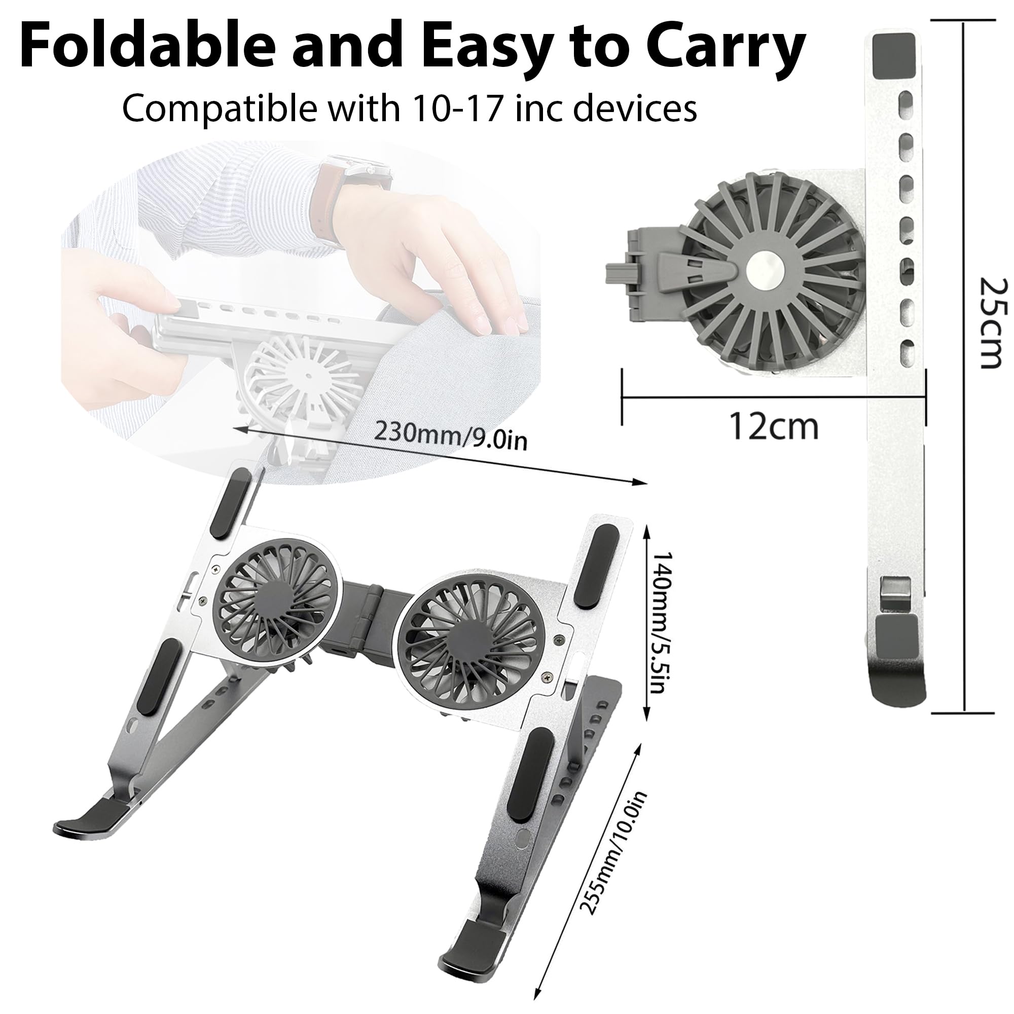 Laptop-Ständer Aus Aluminium – Höhenverstellbar, Belüftet, Für 10-18 Zoll Notebooks | Ergonomischer Kühlständer