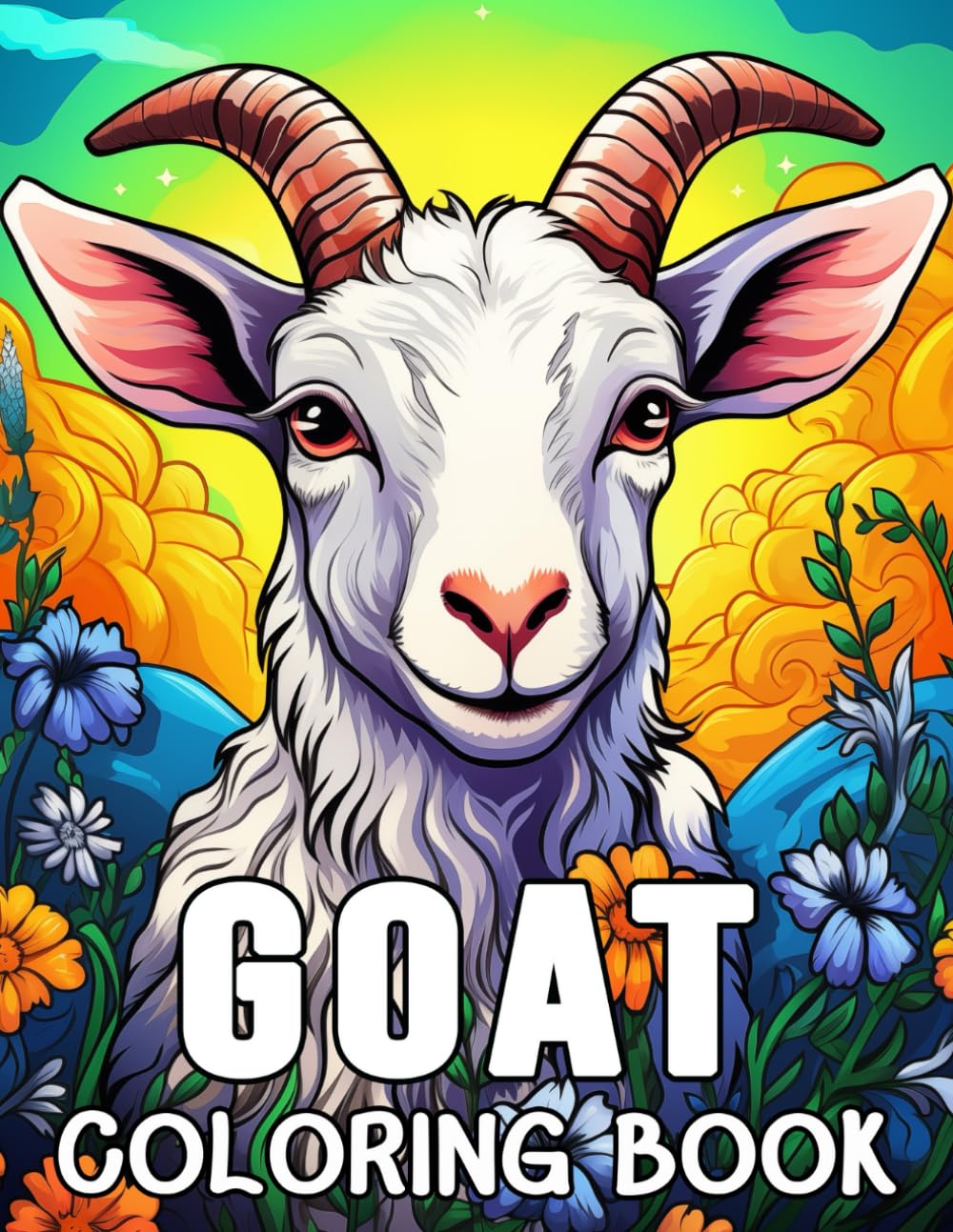 Goat Coloring Book: 50 Cute Images for Stress Relief and Relaxation