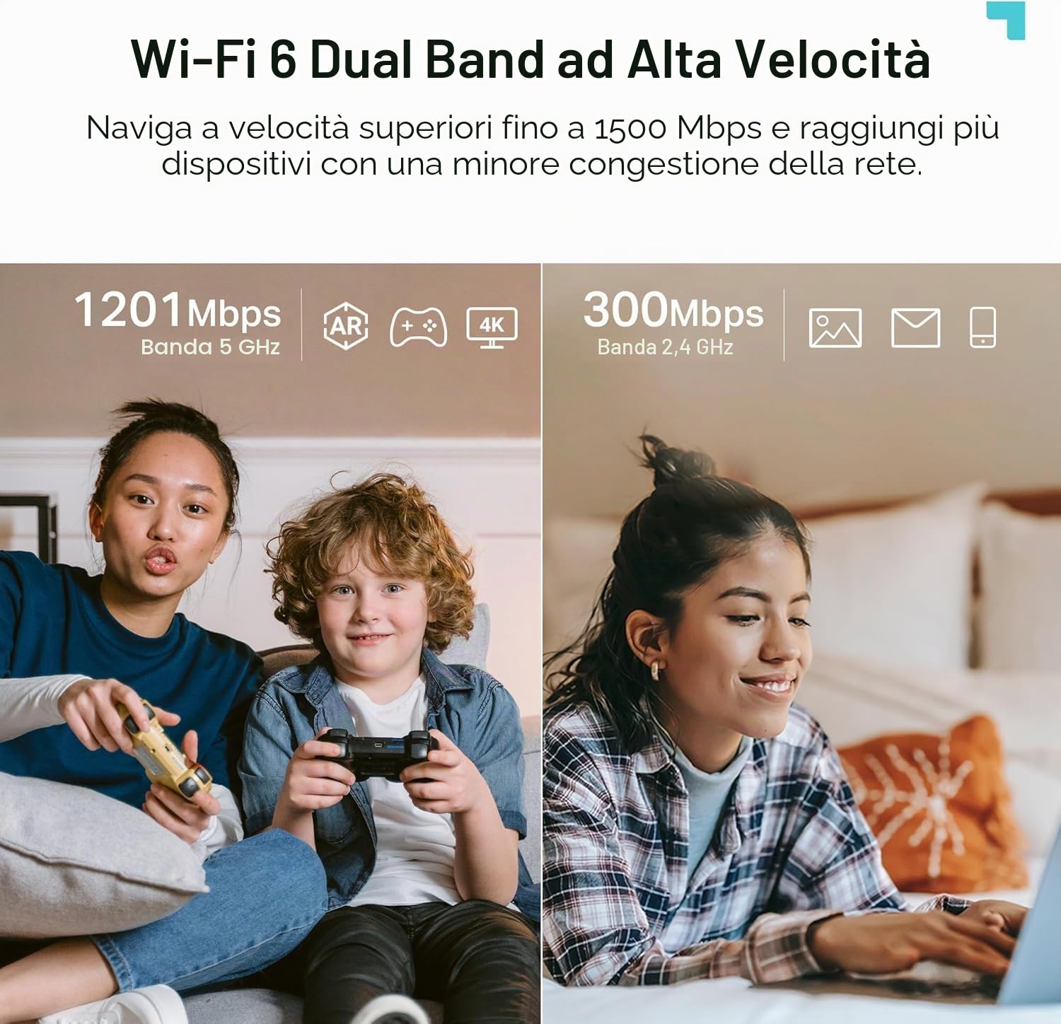 TP-Link RE500X V1 - Wi-Fi range extender - GigE - Wi-Fi 6 - 2.4 GHz, 5 GHz