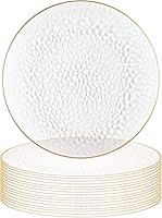 Vista 49 de Party Bargains - Bajoplatos de 13 pulgadas (4 unidades), borde dorado martilleado en rosa, bajoplatos desechables y resistentes para cenas elegantes