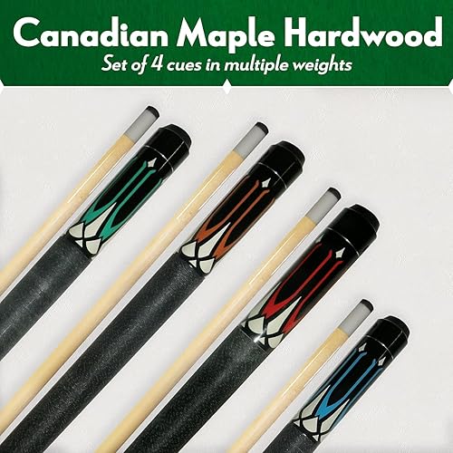 Miniatura 3 de ISZY Billiards Juego de 4 palos de billar, 2 piezas de madera de arce canadiense en 4 accesorios de billar