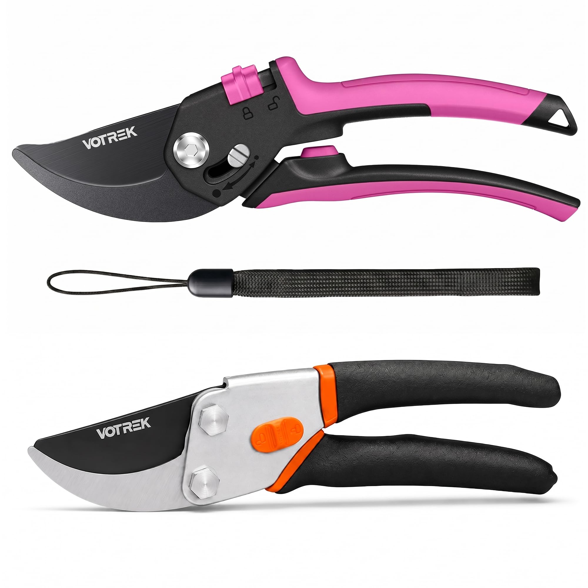 2er-Set Gartenscheren, C800 + X850, Bypass-Gartenscheren für präzisen Alltagsschnitt, SK5-Klingen, ergonomische Griffe, verstellbarer Komfortgriff, für Rosen, Sträucher & frische Zweige