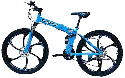 REEbiKE-Reliability Never Ends Foldable MTB Cycle (Blue, 10 Knife Alloy Wheels)
