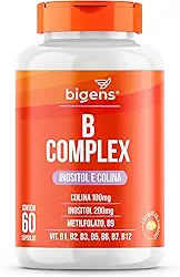 Complexo B, B Complex com Inositol e Colina, 60 Cápsulas Gelatinosas, Bigens