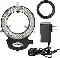 Vista 1 de Luz de microscopio de anillo de 144 LED, iluminador ajustable para microscopios estéreo de laboratorio y cámara