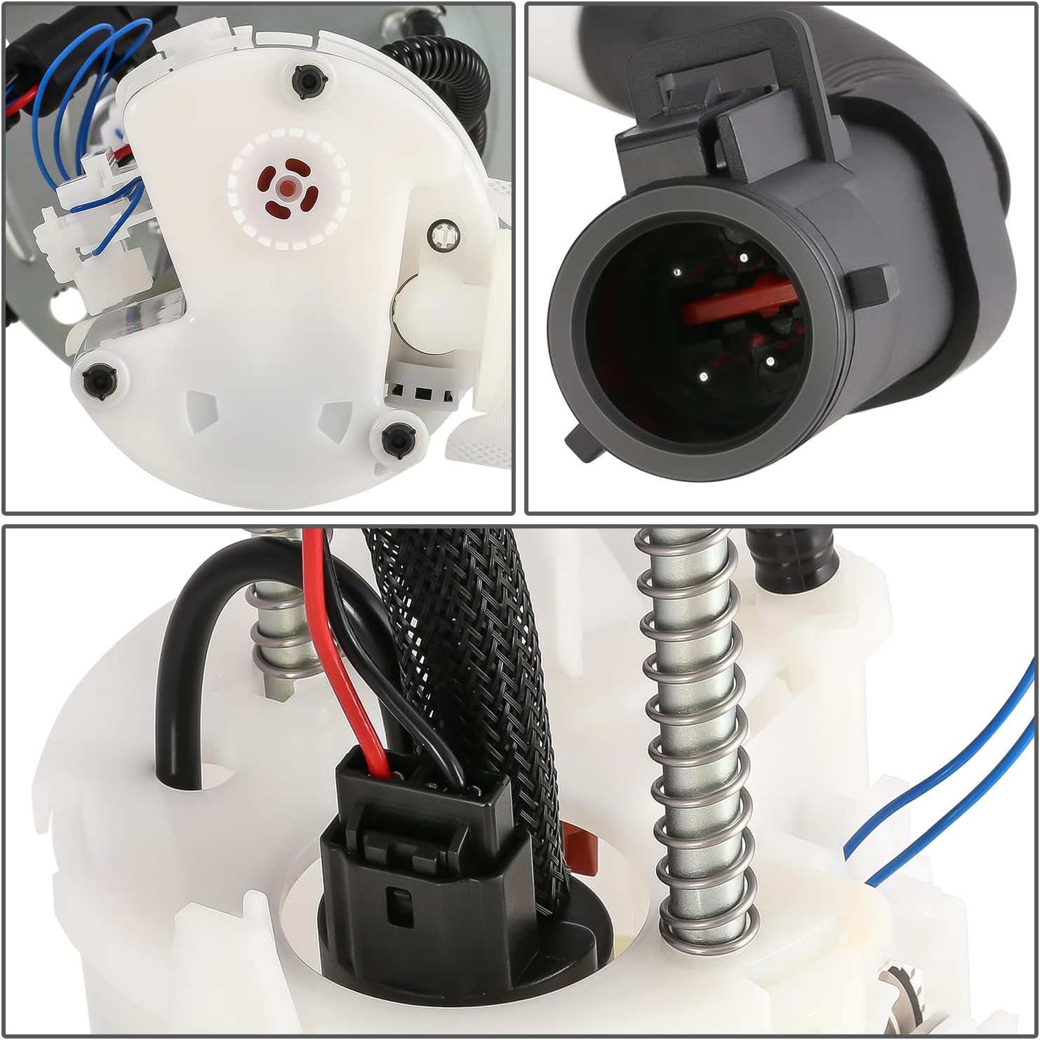 Auto Dynasty E2282M Electric Fuel Pump Module Assembly with Sending Unit Compatible with Ford E-150 E-250 E-350 4.9L 5.8L 7.5L 1992-1996, 12V, White