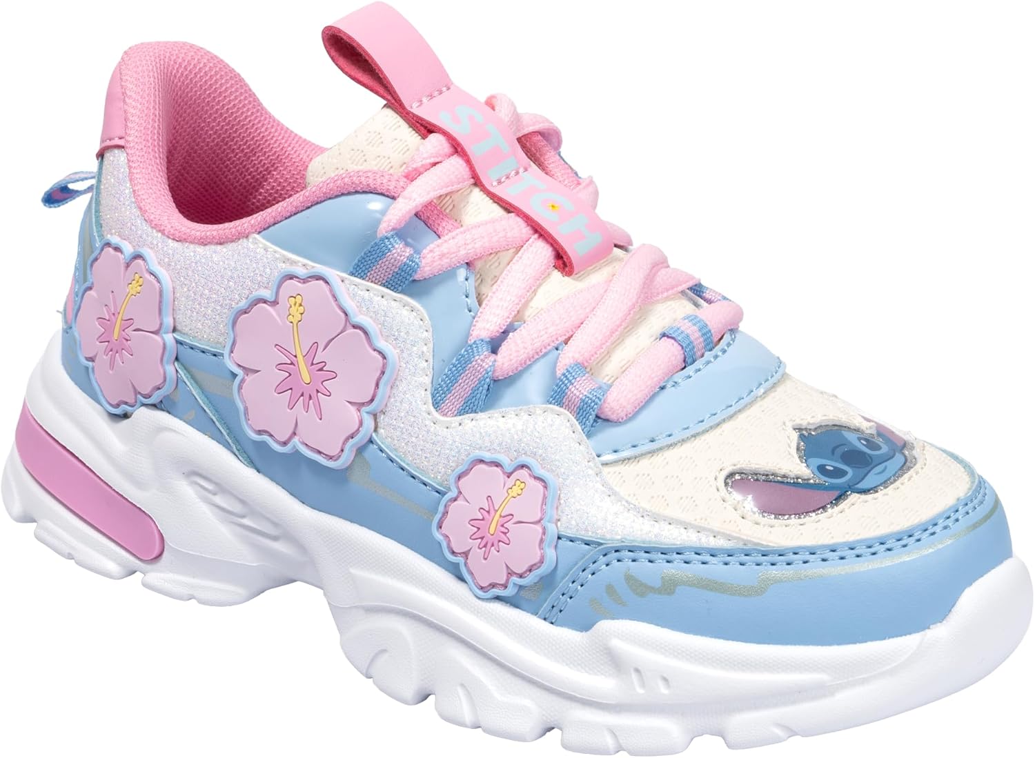 Disney Character Lilo & Stitch Officially Licensed Girls Running Shoes – Lightweight Athletic Sneakers for Kids, Lace-Up for School & Play