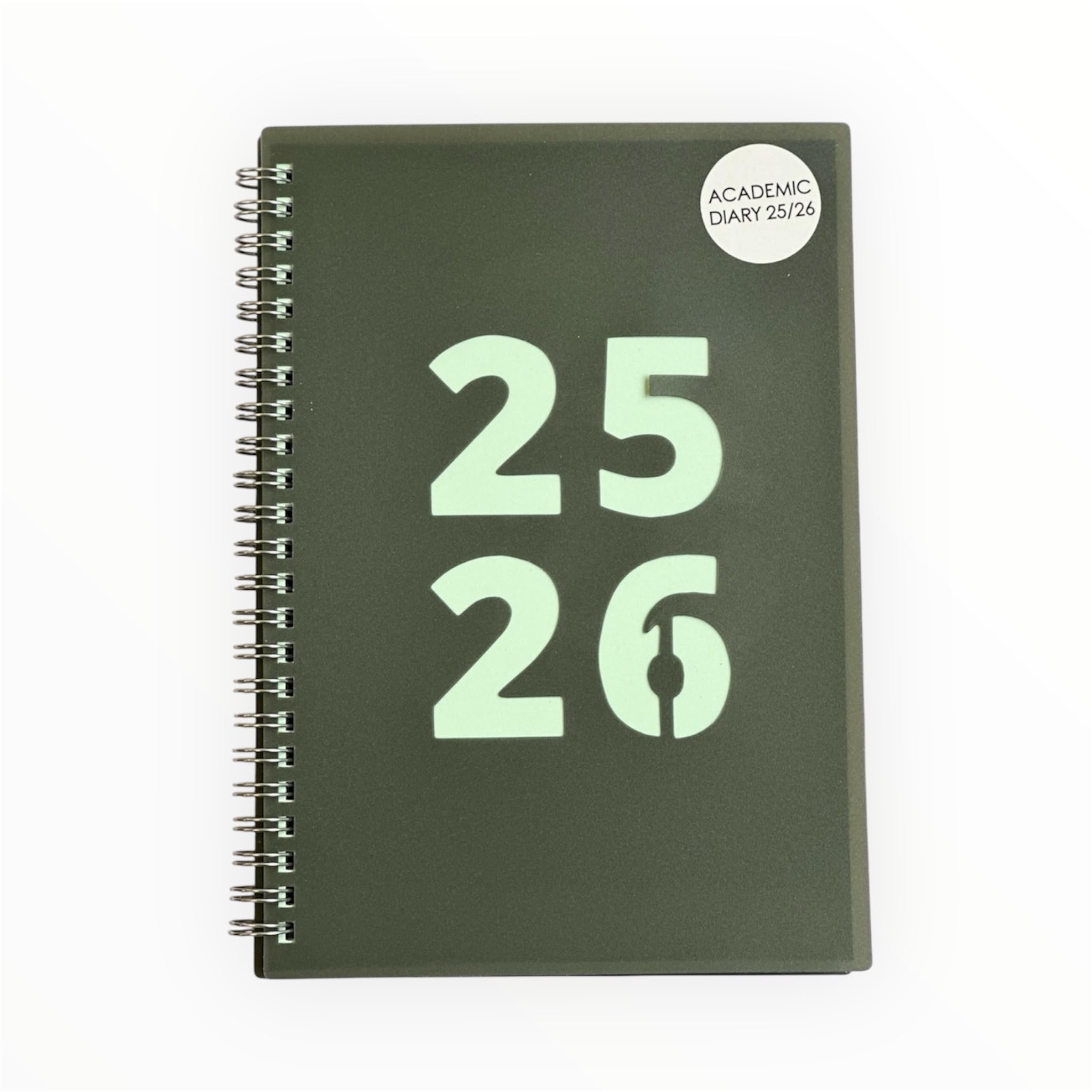 2026-2027 Academic Diary Wiro A5 Size Week to View Spiral Cover Diaries Mid Year Die Cut Cover Planner (Light Blue) - Image 4