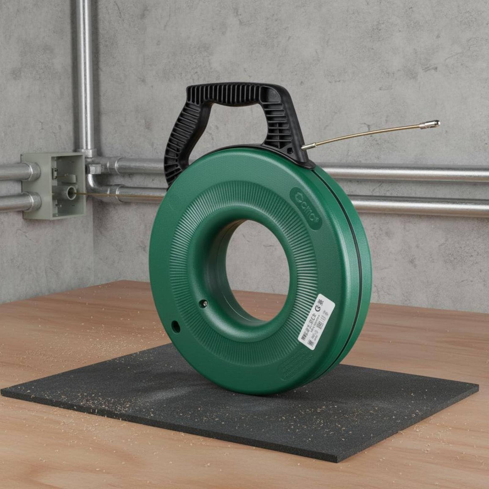 Passacavi Elettrico Cavo Guida Filo Sonda Tiracavo Guaina con Filo Acciaio 3.0mm Nastro Passafilo con Impugnatura Antiscivolo Adatto a Lavori, 25M, Testina Roller