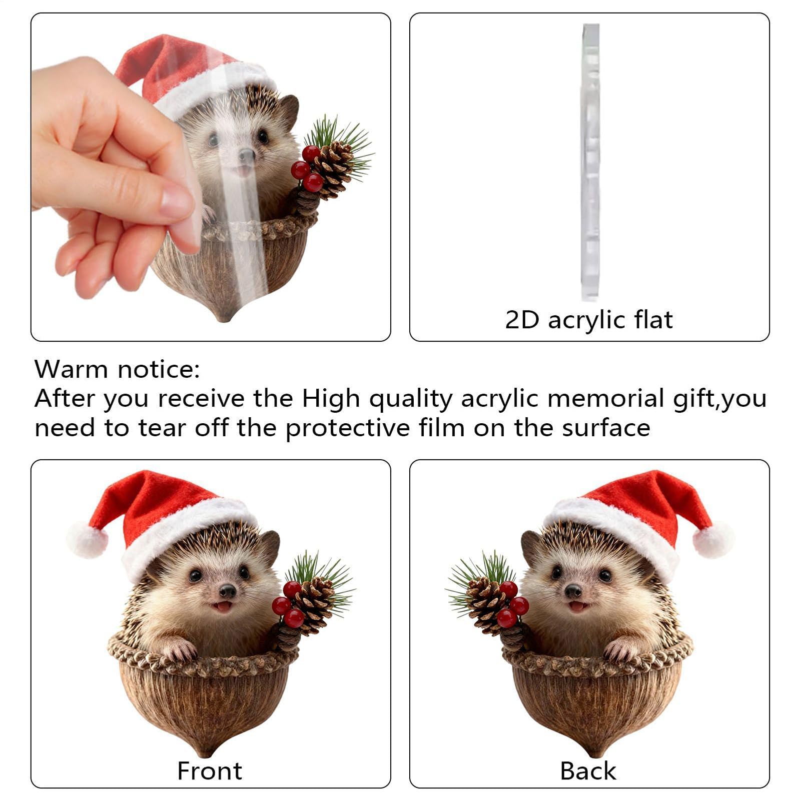 2025 Weihnachtskalender mit Tier-, 2D-Acryl, festliche Dekoration, 24 Tage Tier-Weihnachtsanhänger, Countdown – für Zuhause, Auto, Rückspiegel, Wand, Fenster, Tür, Erwachsene, Kinder