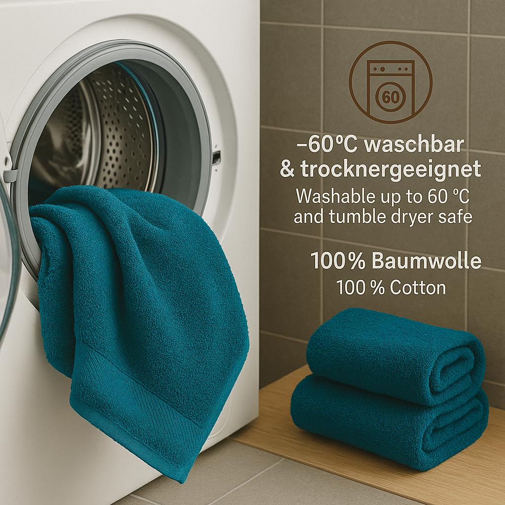 Betz Set di 6 Asciugamani Palermo 100% Cotone 50x100 cm diversi colori Colore petrol