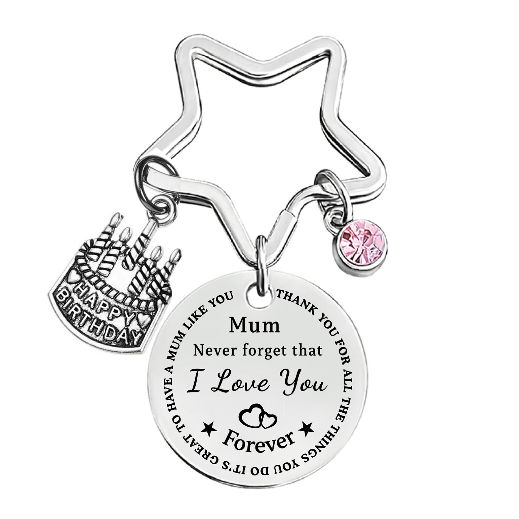 Unique Birthday Gifts for Mom,Cute Keychain for Women,Cool Mom Birthday Gifts,Happy Birthday Candles Sign,40th/50th/60th Birthday Gifts for Mom