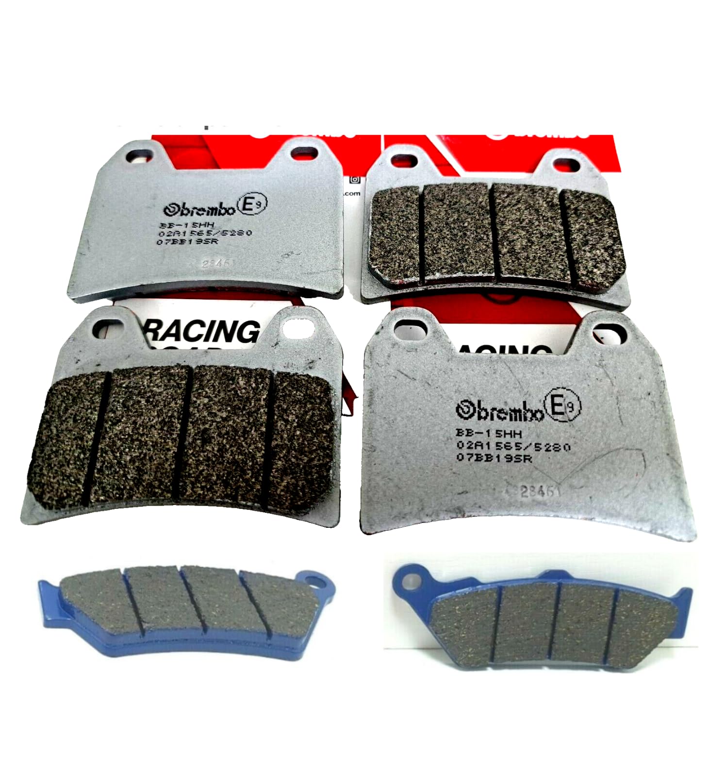 Brembo Pastillas de freno delanteras + traseras 07BB19SR + 07BB04CC (Moto Guzzi Stelvio 1200 2008-2014)