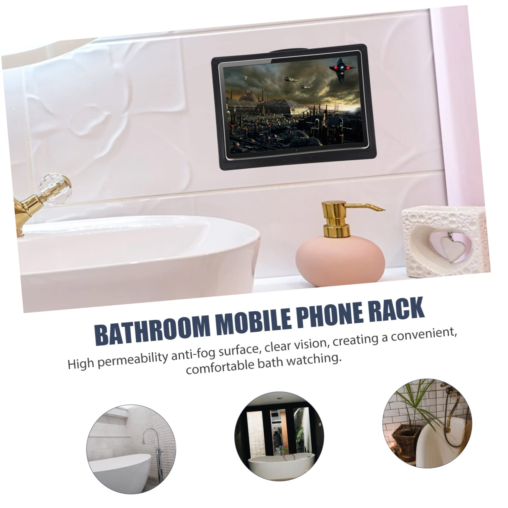 SHINEOFI Supporto Per Telefono Da Doccia Custodia Per Tablet Da Bagno Design Anti-foratura Guarnizione Protettiva Touch Screen Flessibile
