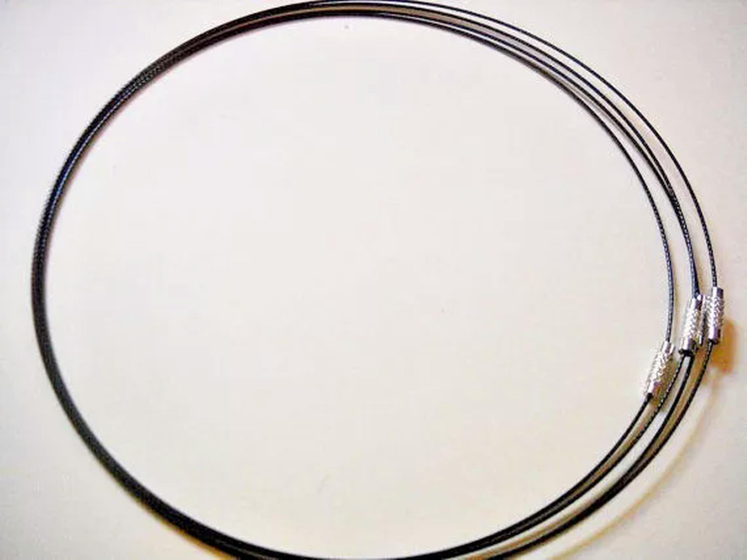 100 cordini per Collana con Filo Nero, Chiusura a Vite, Girocollo in Acciaio, 17" Fili per Il Collo, sfusi-Default