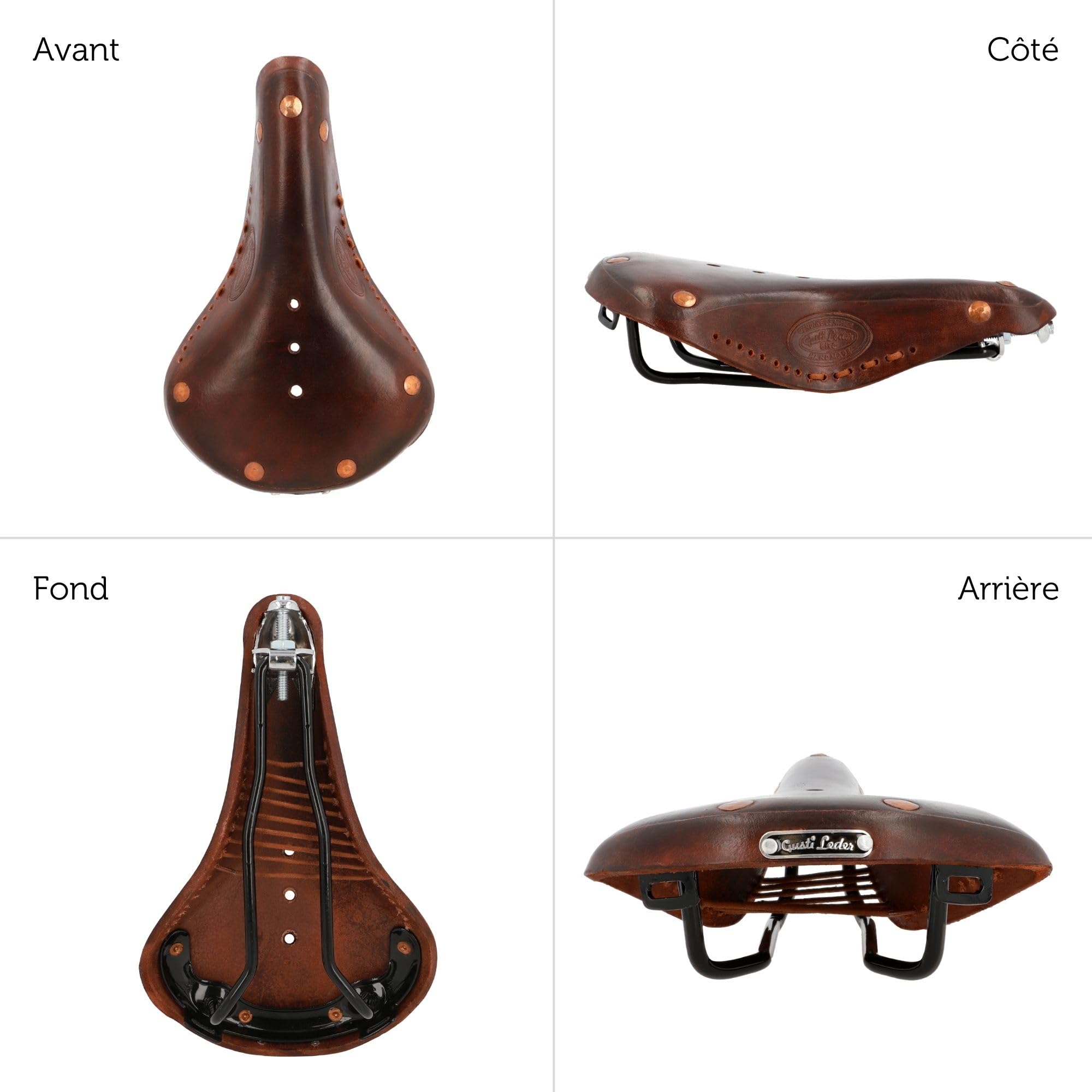Selle Gusti Cuir- Bernhard H. Dames Hommes Confortable Ergonomique Selle de Bicyclette Vintage