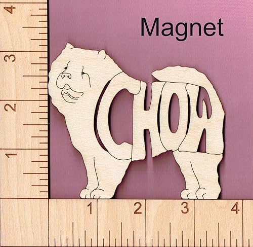 Miniatura 2 de Chow Chow Dog laser cut and engraved wood Magnet