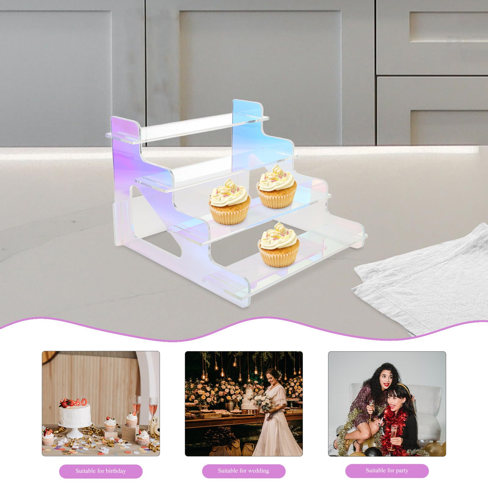 Healeved Acryl Parfümständer mit 4-stufigem Design Farbenfroher Figurenständer für Einfache Aufbewahrung und Platzsparende Organisation von Kosmetik und Figuren im Zuhause