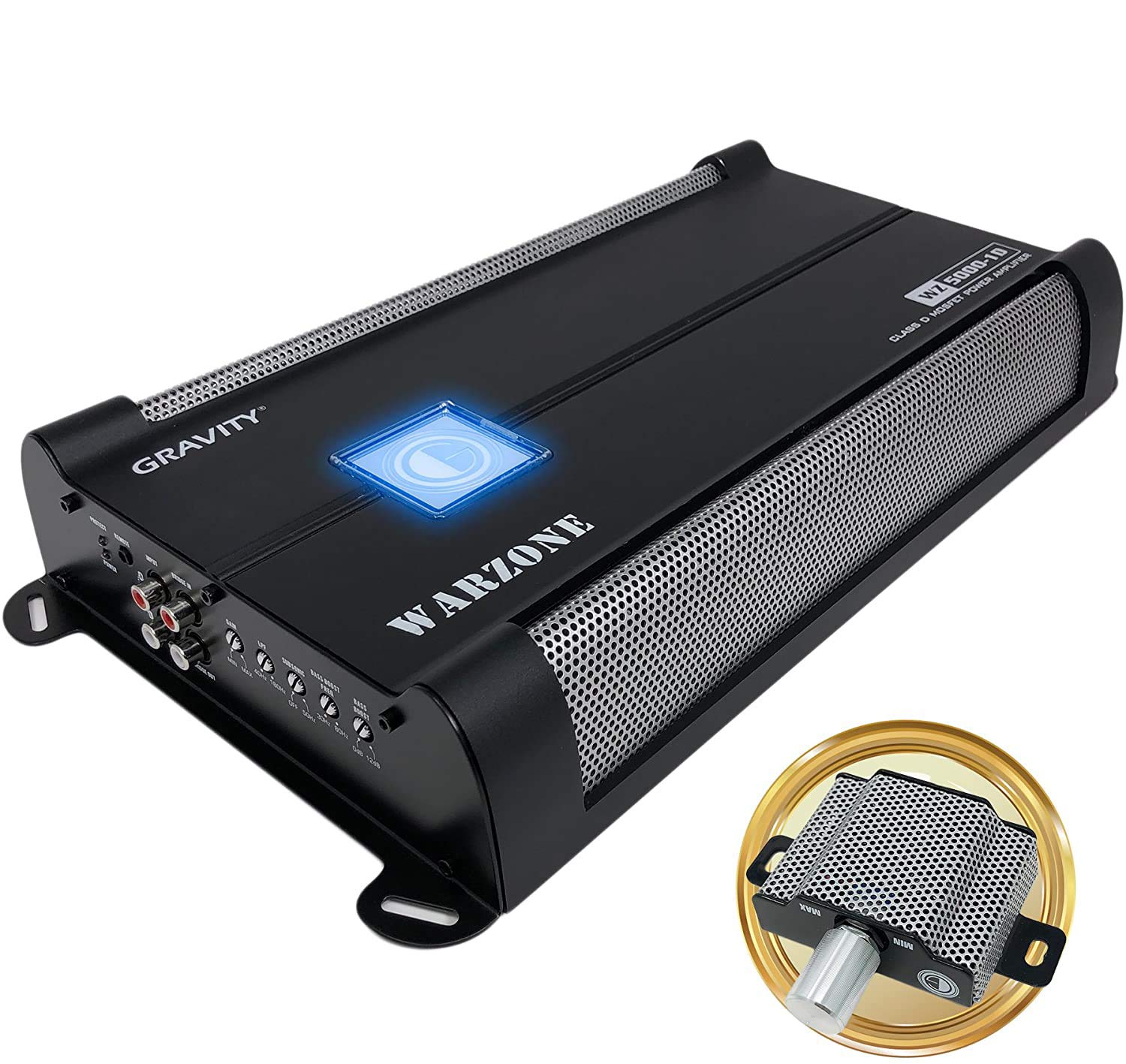 Gravity 5000.1D Class D Car Amplifier - 5000 Watts, 1 Ohm Stable, Digital, Monoblock, Mosfet Power Supply, Great for Subwoofers (2nd Generation) with 0 Gauge Kit Red Bundle