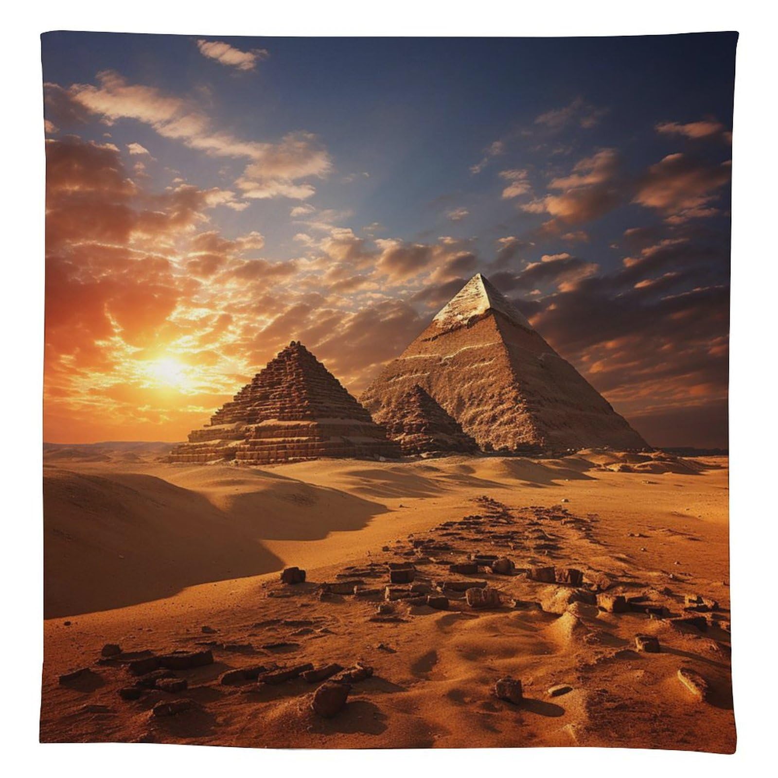 Nappe rectangulaire en lin imprimé égyptien nappe de table rustique carrée anti-tache 140x140
