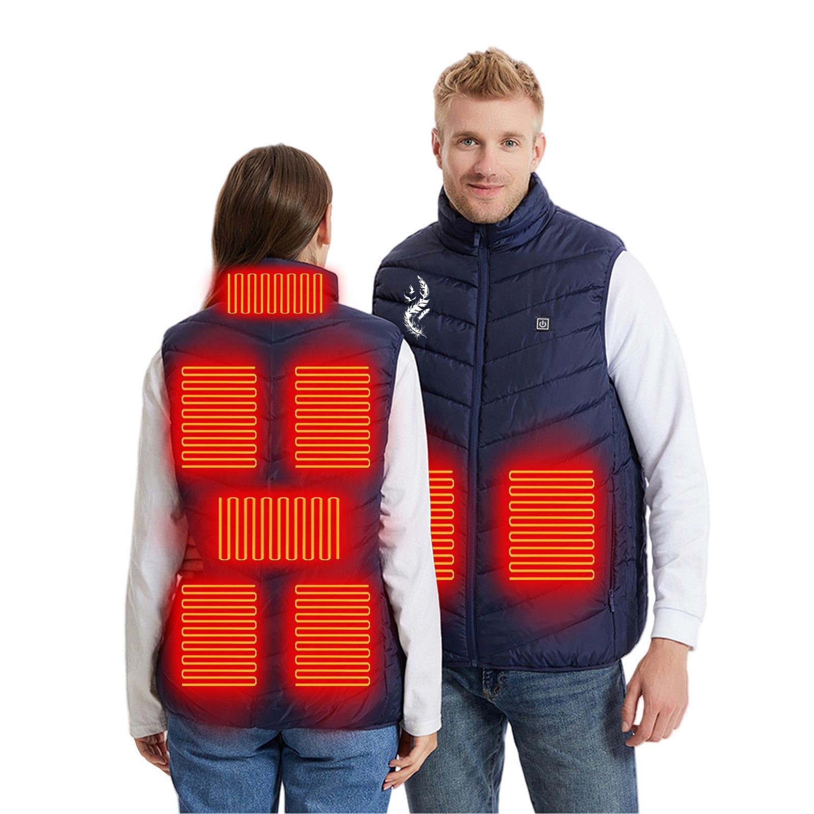 NUSGEAR Chaleco Calefactable Hombre Mujer, Chaquetas Sin Mangas con 8 Zonas