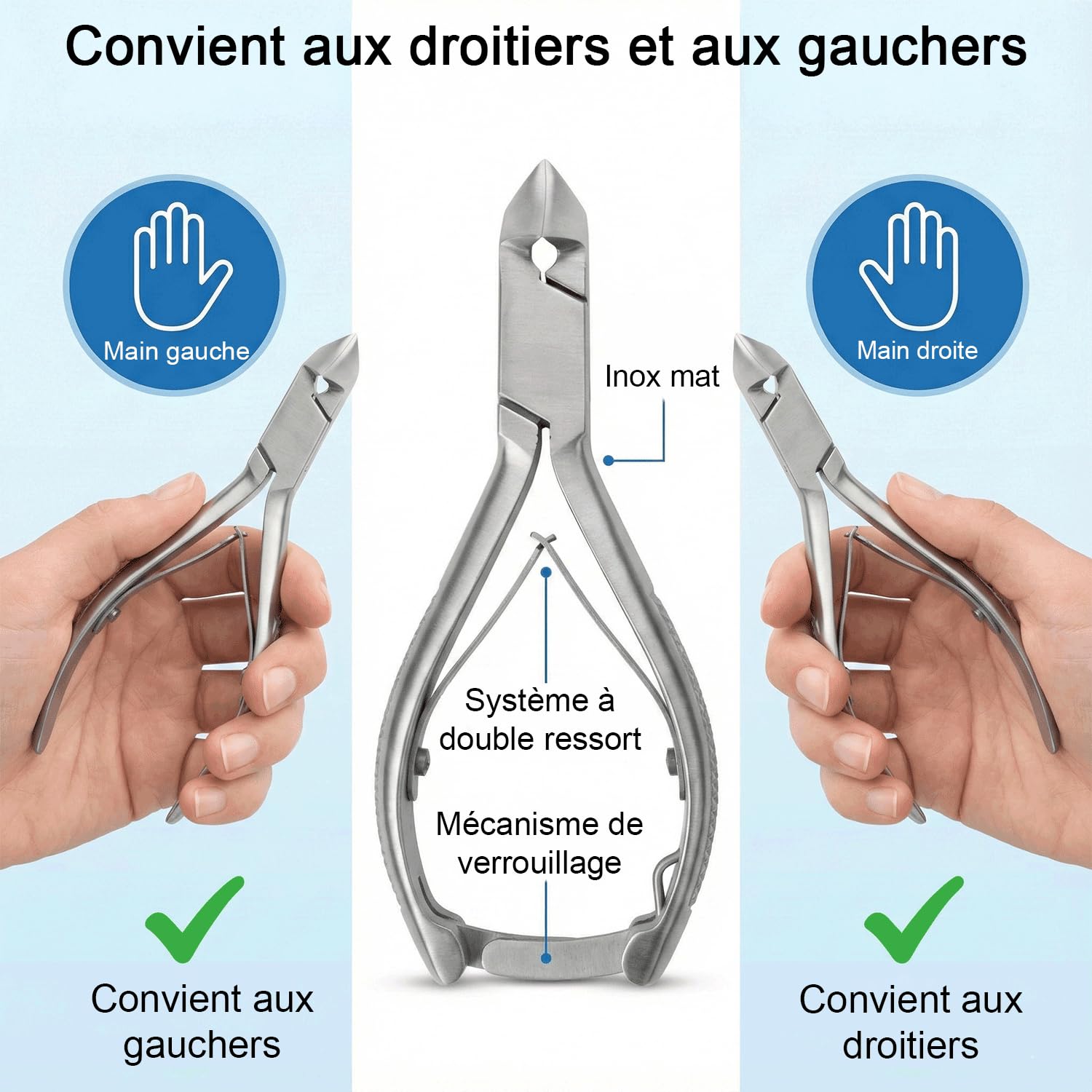Pince à ongles - 22 mm Surface de coupe - inox - Incl. Capuchon de protection en Cuir