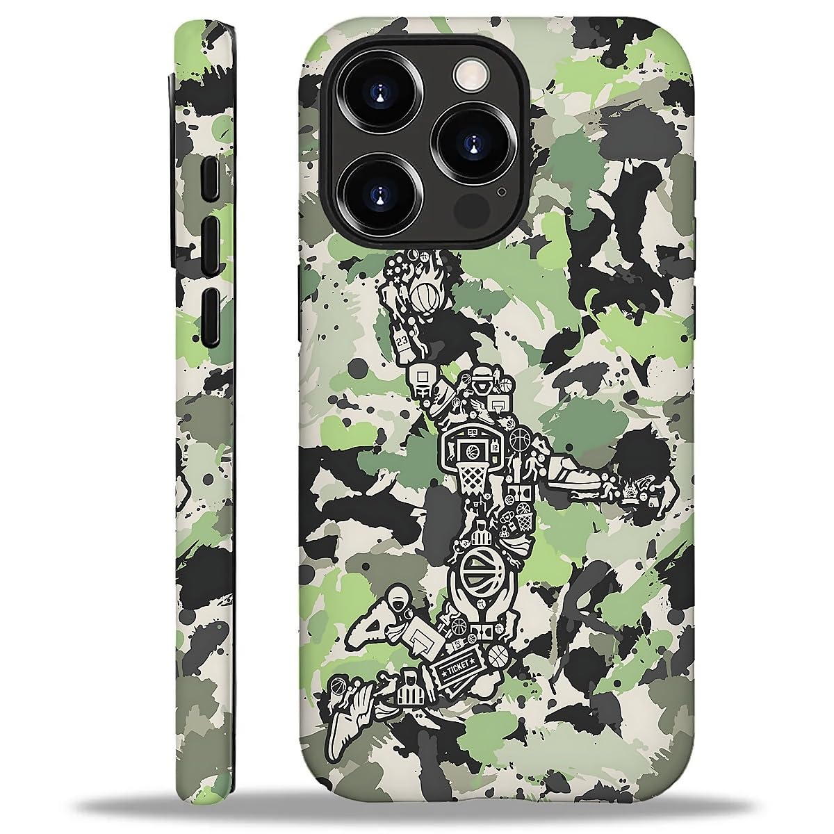 Yesad Case for iPhone 16 Pro, Hybrid 2-Layer Case, Shockproof Military-Grade Protection Durable Anti-Scratch Phone Case for Woman Man Boy Girl, Camo