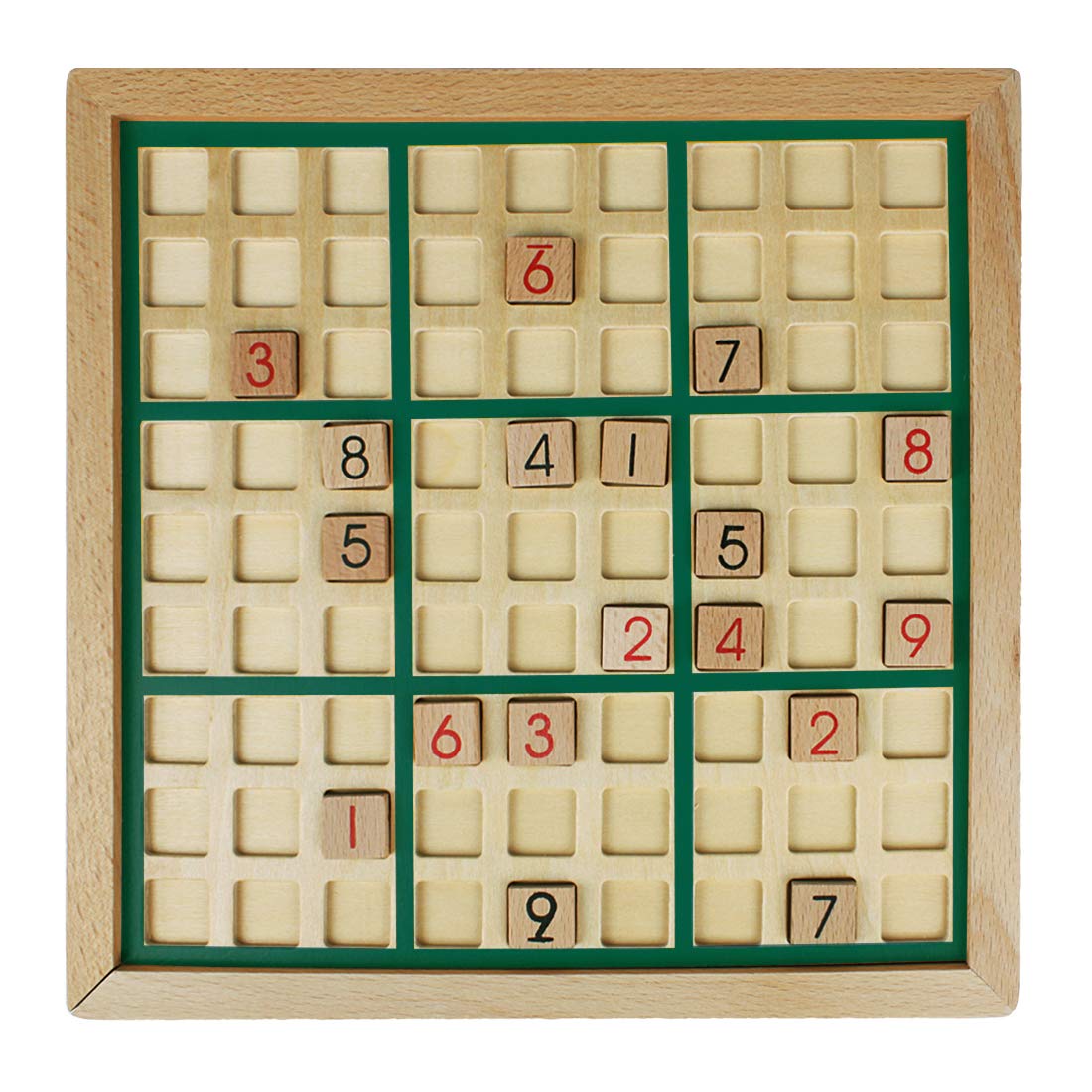 Andux Juego de Mesa de Madera Sudoku con cajón SD-02 (Verde)