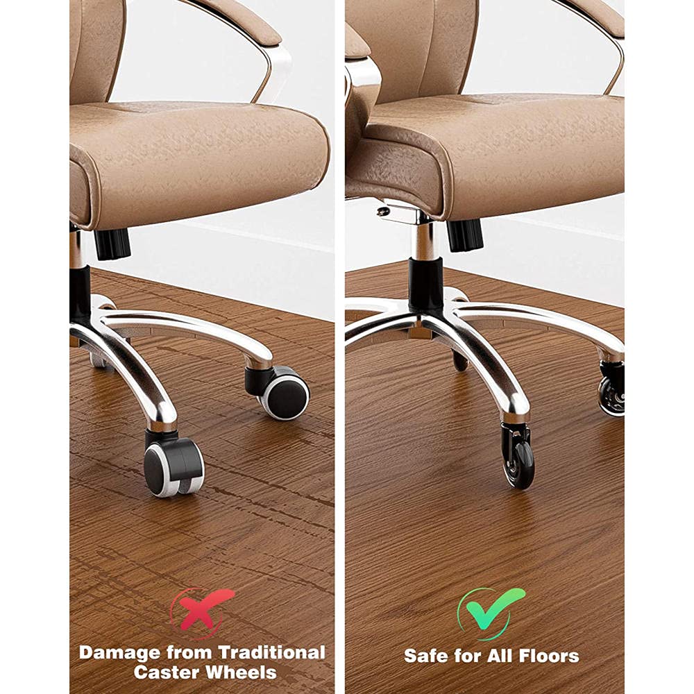 MRKU roulettes pivotantes pour Chaise de Bureau, roulettes pivotantes de 3 Pouces, très résistantes, sans Danger pour Tous Les sols, Ajustement Universel
