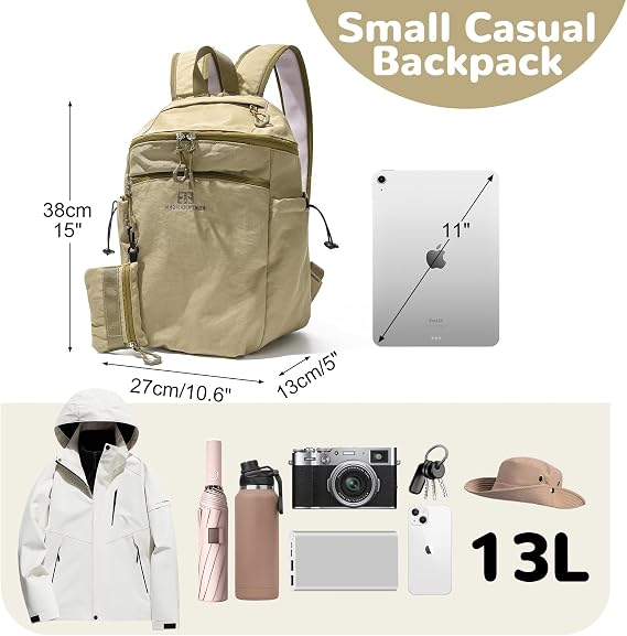 Outplea Sac a Dos Pliable 18L Femme Homme, Sacs à Dos Loisir Imperméable, Léger Sac a Dos Roll Top Sport Travail, Elégant Cartable Sac à Dos Quotidien pour Collège Randonnée,Gris