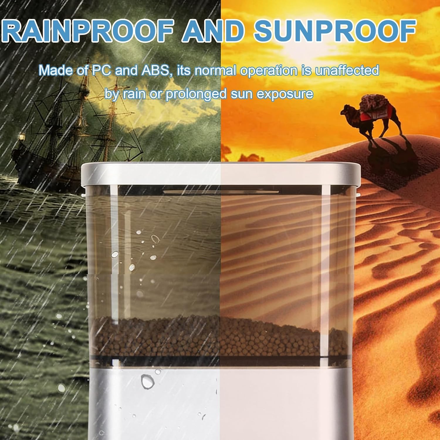 Solar Powered Automatic Fish Feeder, Supports WiFi and Solar Charging, Smartphone Control During the Day, 120° Scattered Feeding, for Fish Ponds/Fish Tanks