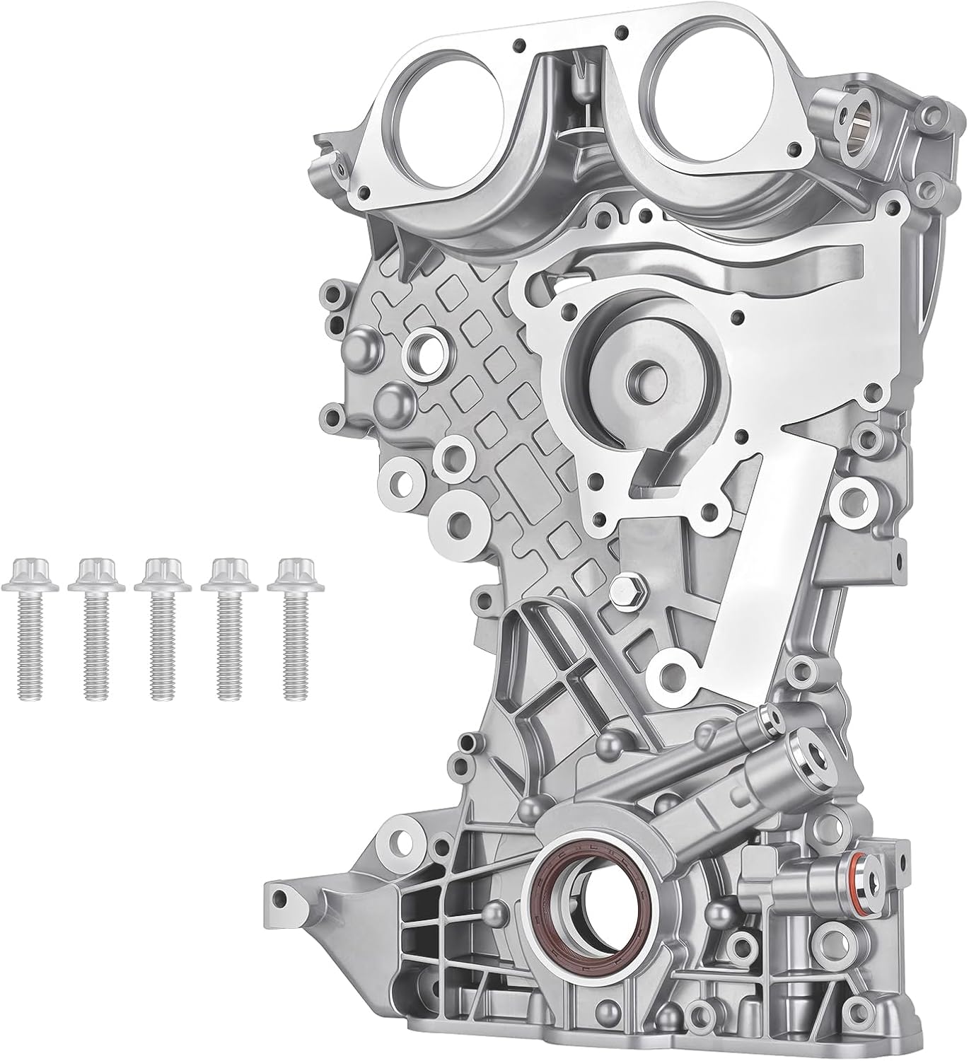 25199424 Engine Timing Cover Compatible with Chevy Sonic 2012-2017 Cruze 2011-2016 Trax 2013-2020 Buick Encore 2013-2017，Timing Chain Oil Pump Cover for 1.4L Engine Replace#25195406 55581012 55595611