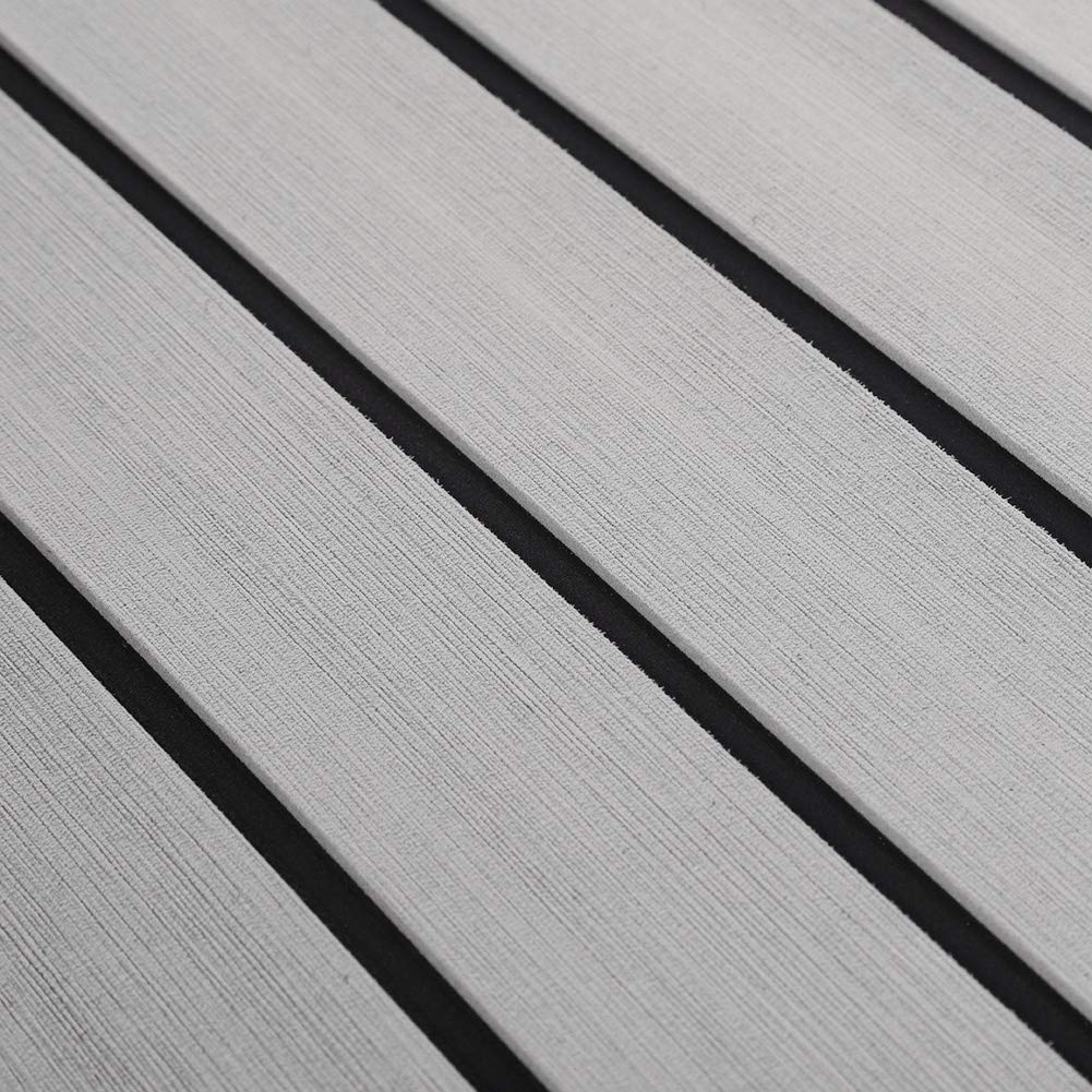 lyrlody- Selbstklebend Eva-Schaum Boot, Marine Bodenbelag Anti Rutsch Bodenbelag Matte für Yacht, Geeignet für Yacht, Auto und Andere Dekoration 240 * 90 * 0.6 cm (Hellgrau)