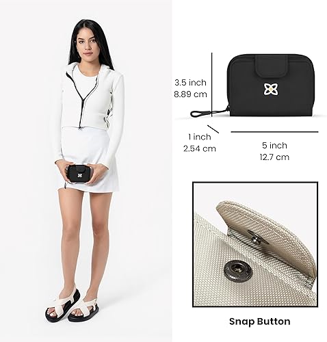 Miniatura 2 de Sherpani Barcelona, pequeña cartera de nailon bifold con bolsillo con cremallera para mujer, bolsa de viaje, protección RFID